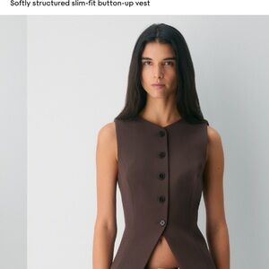 Aritzia Brown Button-Up Vest- never worn with tags